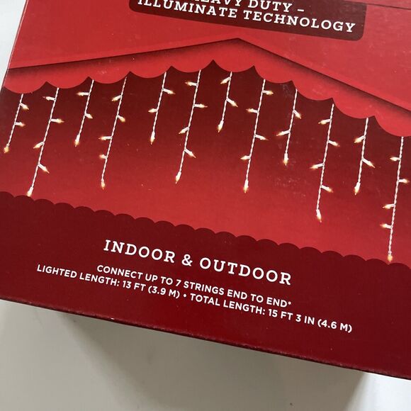 SET 2 Wondershop Icicle Lights Target 200 Clear HEAVY‎ DUTY Indoor/Outdoor 13ft - Picture 5 of 7